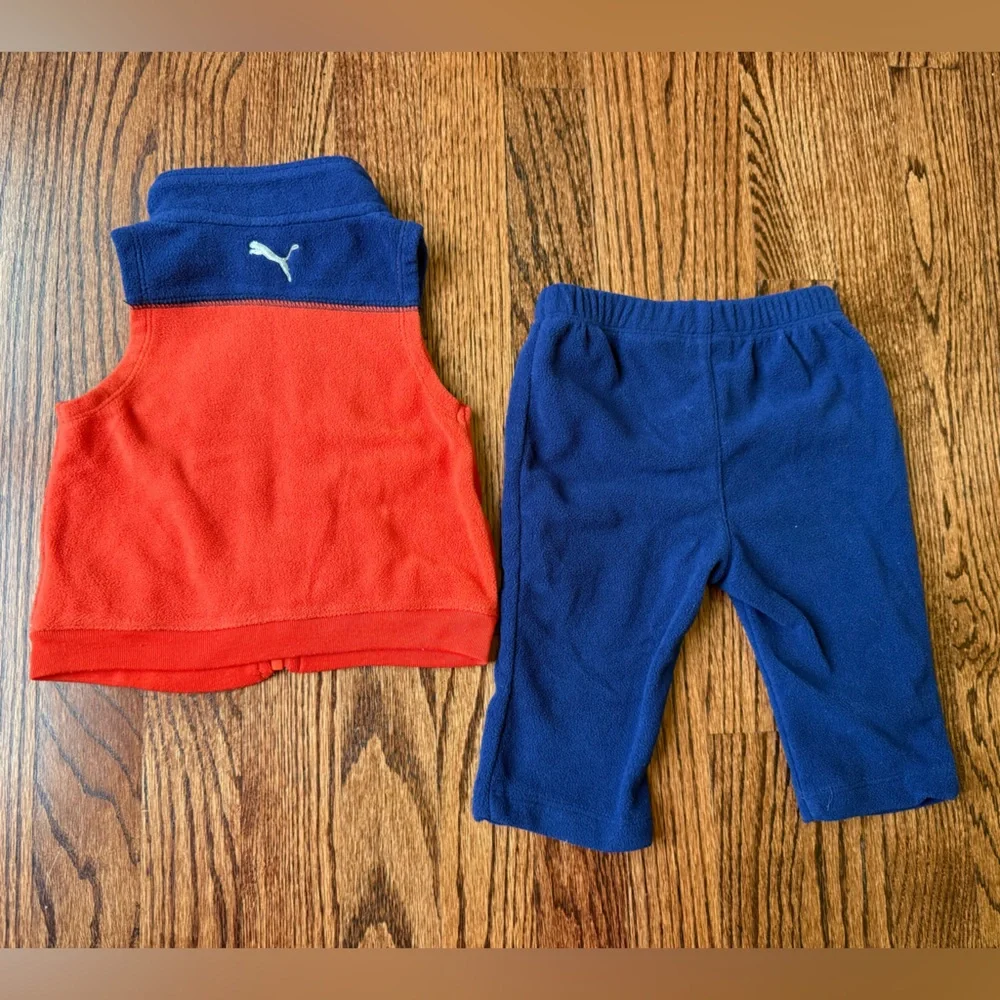Puma Vibrant Orange & Blue Baby Jogger Set - Size 3 -6 months - Picture 2 of 3